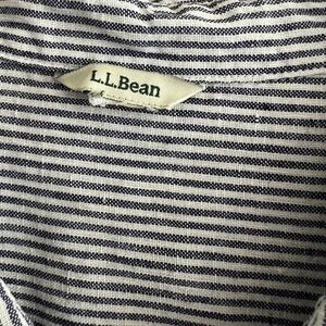 L.L. Bean Blue and White Blouse Lightweight Top